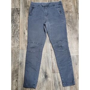 TCN Gray Biker Trousers Zip Pocket Double Snap Slim Utility Pants Girbaud Style
